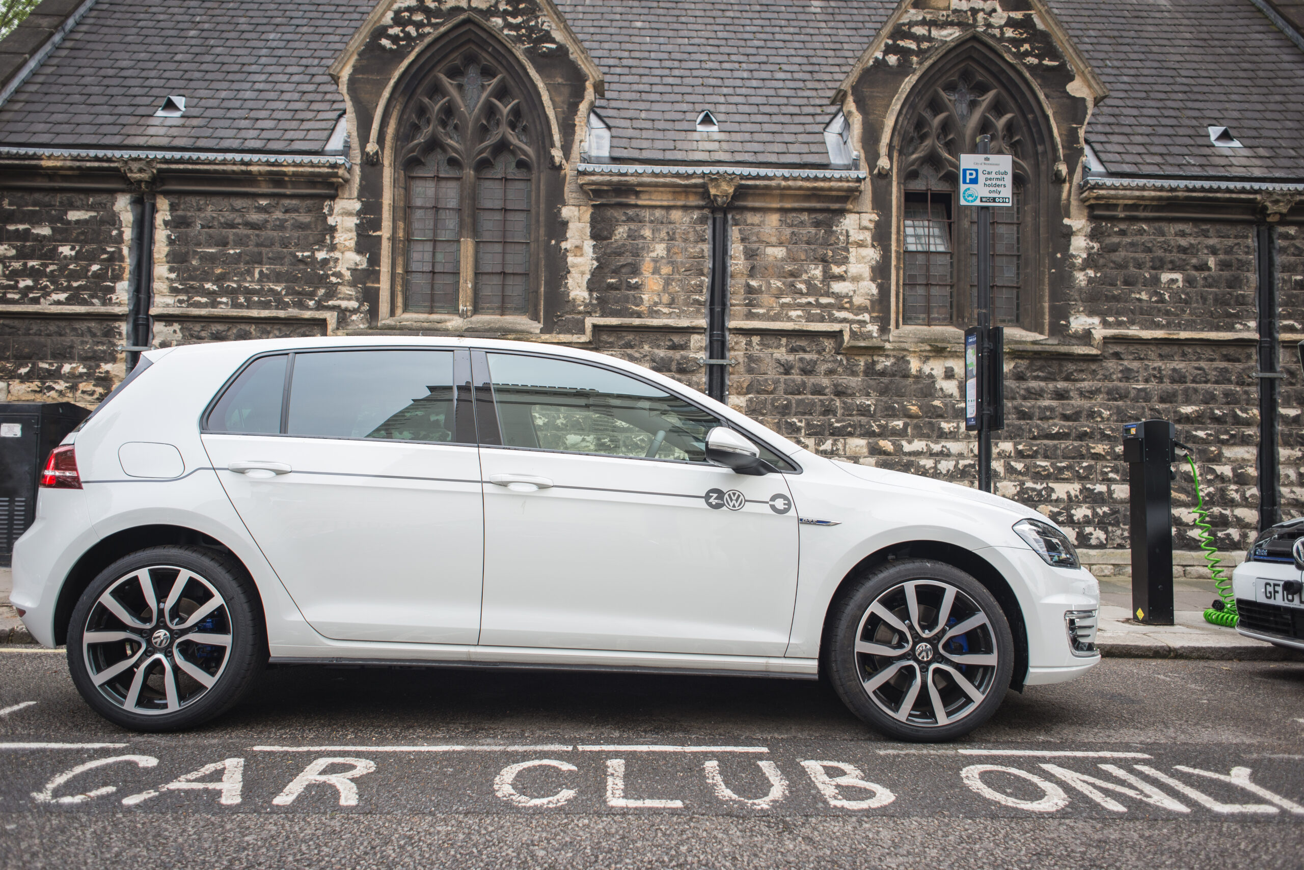 Car Club vehicle in designated parking space
